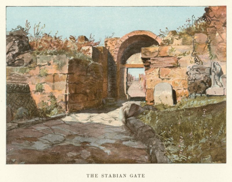 The Stabian Gate (cor litho) de Pierre Gusman