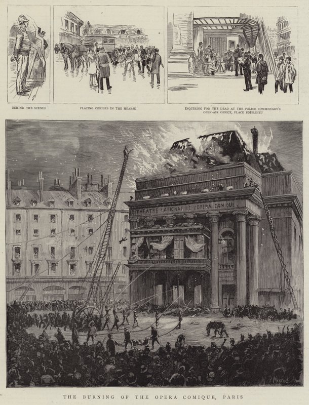 A Queima da Ópera Comique, Paris de Pierre Mejanel