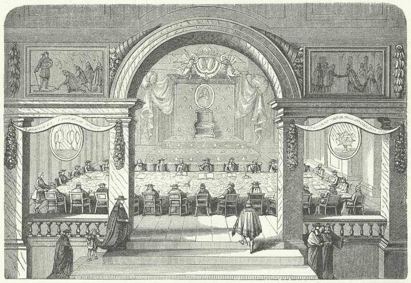Reunião da Academie Francaise des Sciences no Louvre de Pierre Paul Sevin