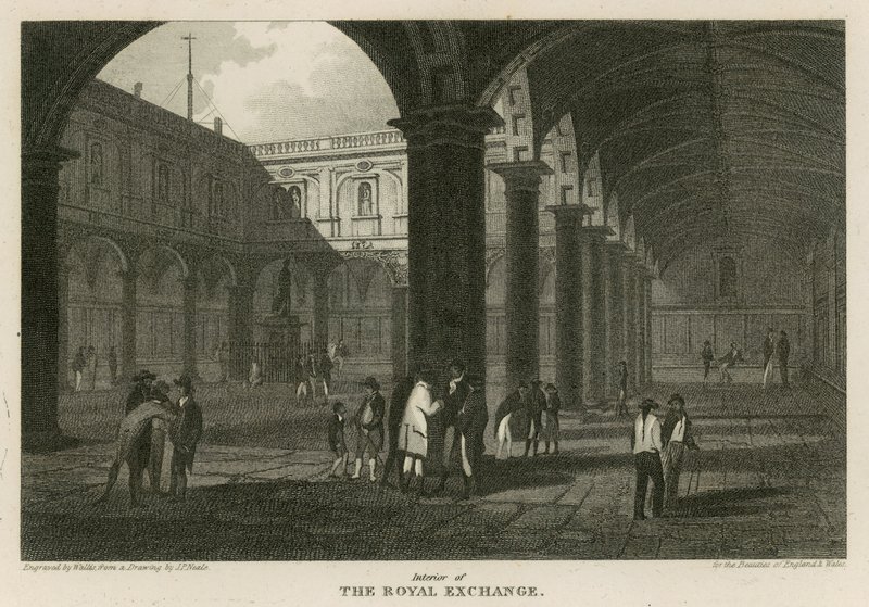 Interior do Royal Exchange, Londres de Pieter Jansz. Quast