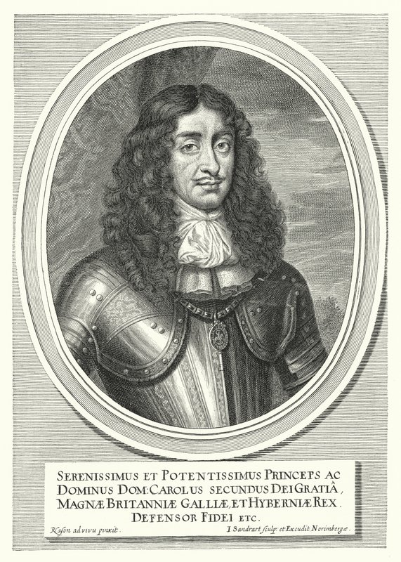 Carlos II, Rei de Inglaterra, Escócia e Irlanda (gravura) de Pieter Nason