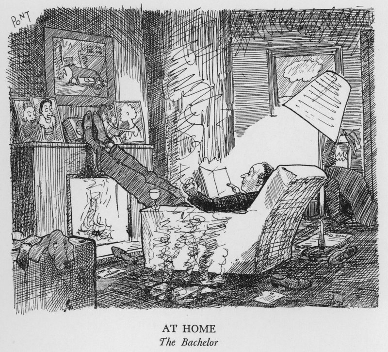 Em casa, The Bachelor (litho) de Pont