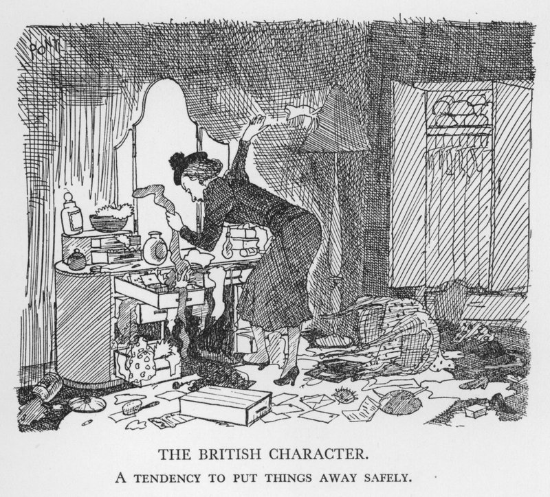 O Personagem Britânico, Uma tendência para guardar as coisas em segurança (litho) de Pont