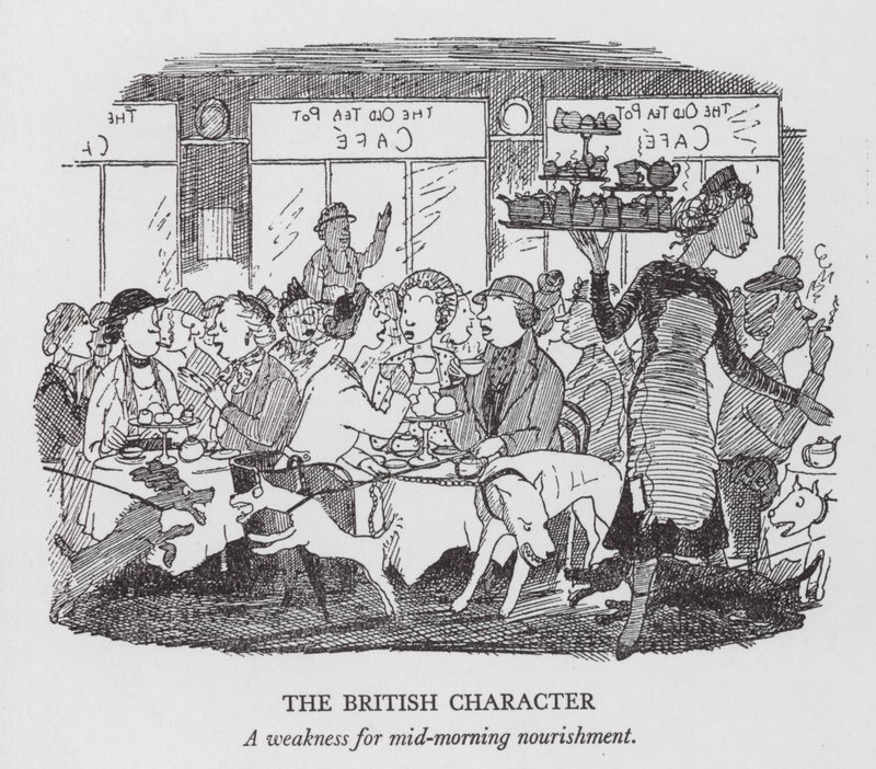O carácter britânico, uma fraqueza para a alimentação a meio da manhã (litografia) de Pont (1908 40)