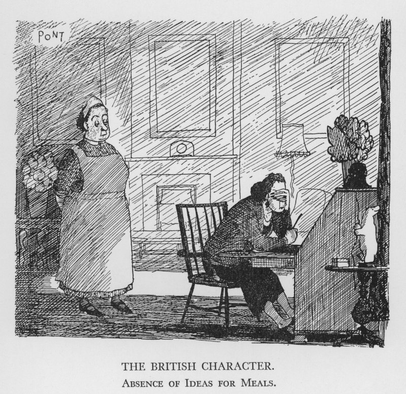 The British Character, Ausence of Ideas for Meals (litho) de Pont