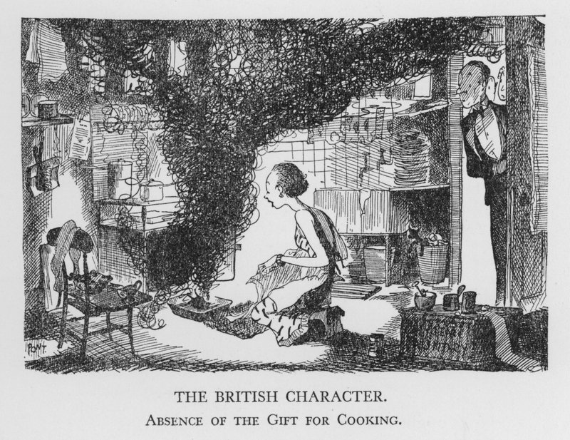 O Personagem Britânico, Ausência do Presente para Cozinhar (litho) de Pont