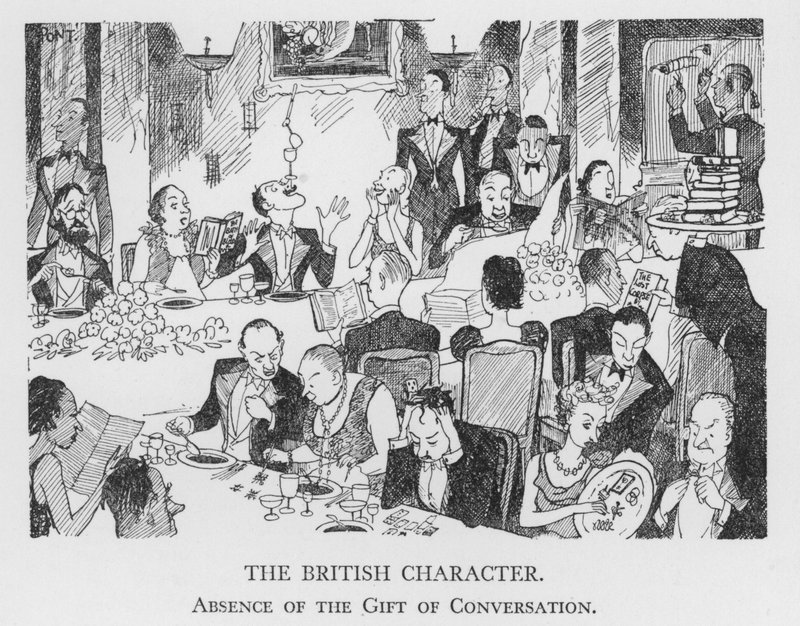 O Caráter Britânico, Ausência do Dom da Conversa (litho) de Pont