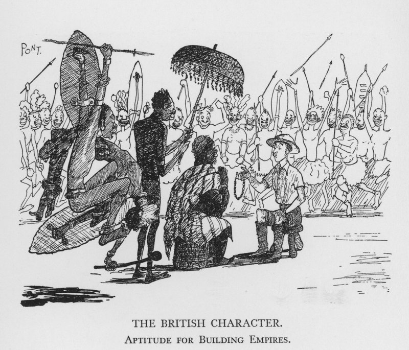 O Caráter Britânico, Aptidão para Construir Impérios (litho) de Pont