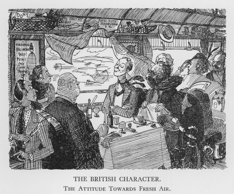 O Caráter Britânico, Atitude Rumo ao Ar Fresco (litho) de Pont