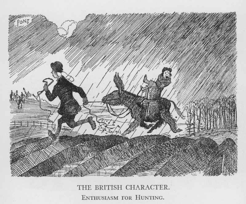 The British Character, Enthusiasm for Hunting (litho) de Pont