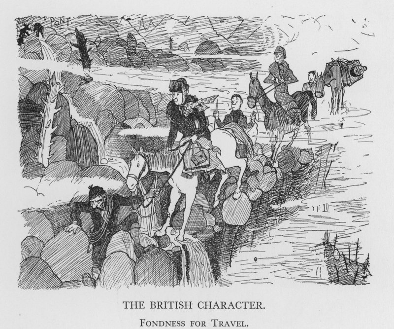 O Caráter Britânico, o Carinho de Viagem (litho) de Pont