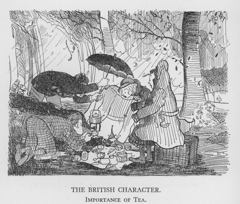 O Caráter Britânico, Importância do Chá (litho) de Pont