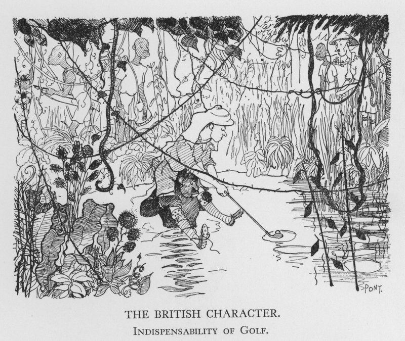 O Personagem Britânico, Indispensabilidade do Golfe (litho) de Pont