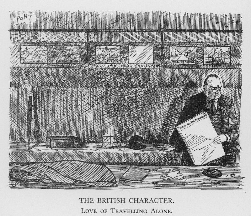 The British Character, Love of Travelling Alone (litho) de Pont