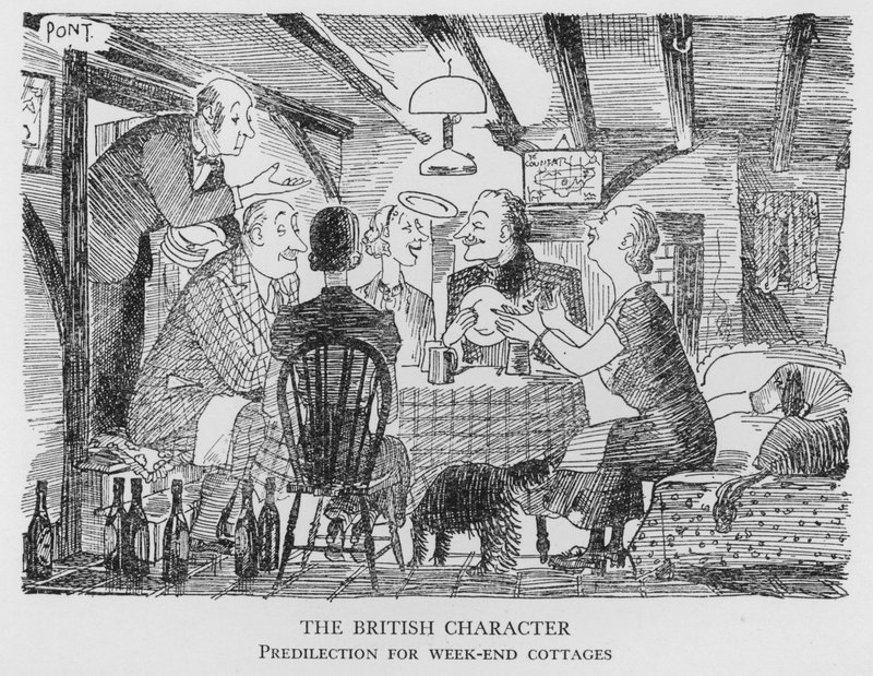 O Personagem Britânico, Predilecção por casas de campo de fim-de-semana (litho) de Pont