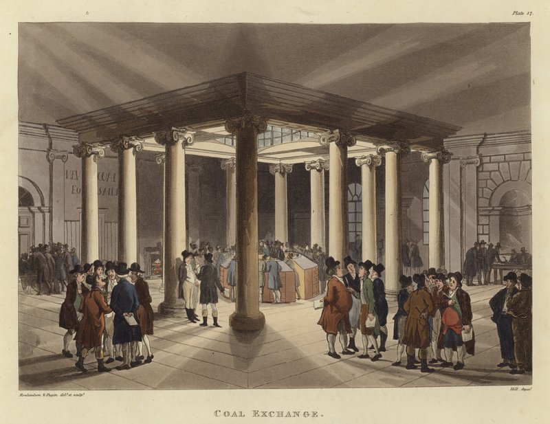 Troca de carvão de Pugin and Rowlandson
