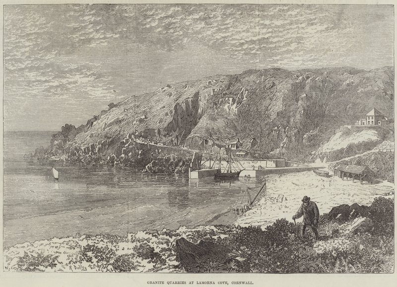 Pedreiras de granito em Lamorna Cove, Cornwall de R. Dudley