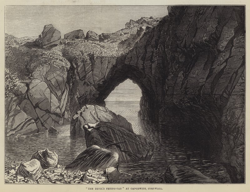 Frigideira do diabo em Cadgewith, na Cornualha de R. Dudley