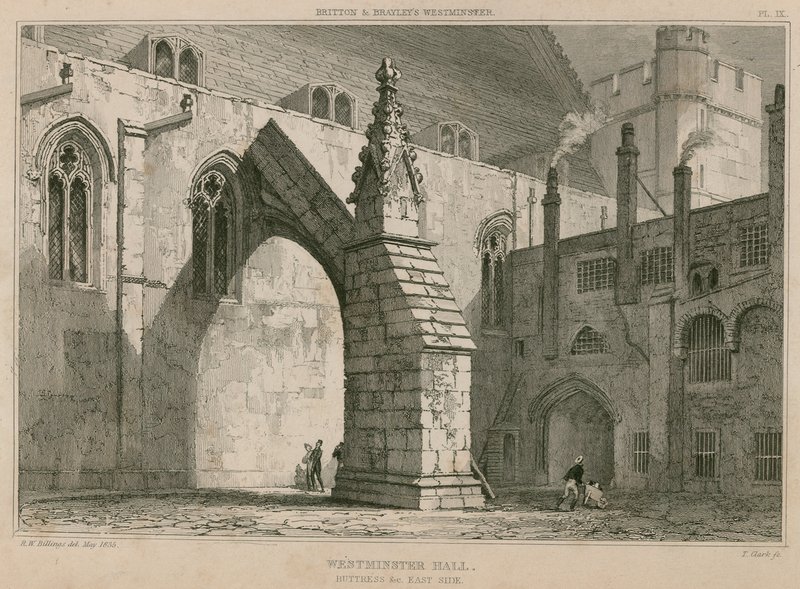 Westminster Hall, contraforte no lado leste de R. W. Billings