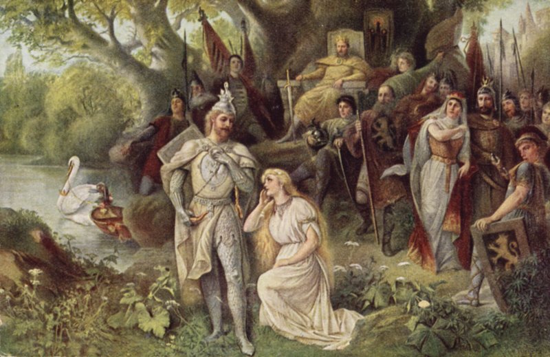 Cena da ópera de Richard Wagner, "Lohengrin" de Raimund Ritter Von Brennerstein Wichera