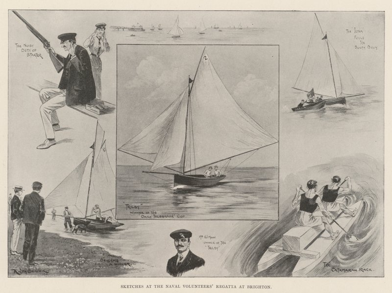 Esboços na Regata de Voluntários Navais em Brighton de Ralph Cleaver