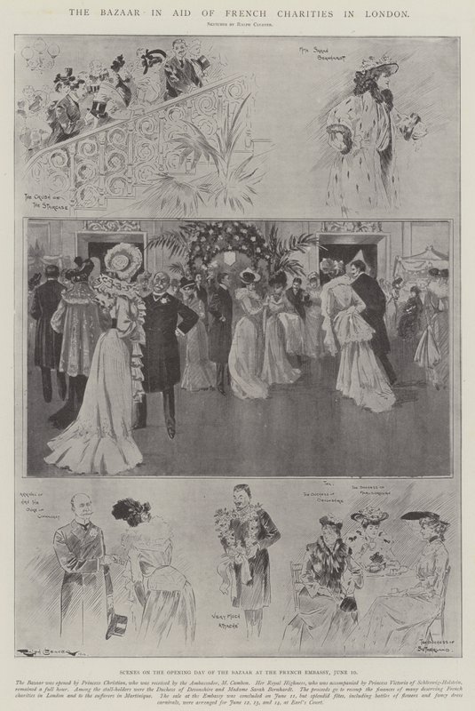 O bazar na ajuda de instituições de caridade francesas em Londres de Ralph Cleaver