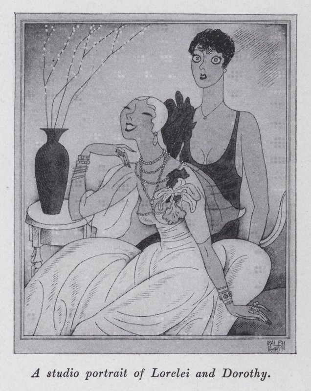Ilustração para "But Gentlemen Marry Brunettes" de Anita Loos (litho) de Ralph Barton