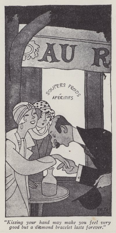 Ilustração de Anita Loos (litho) para Gentlemen Preferes Blondes de Ralph Barton