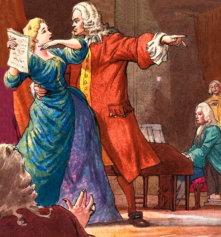 Handel é mostrado a tentar controlar um cantor de ópera temperamental de Ralph Bruce