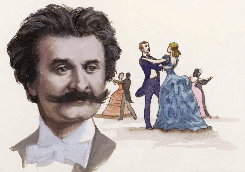 Johann Strauss The Younger (guache sobre papel) de Ralph Bruce