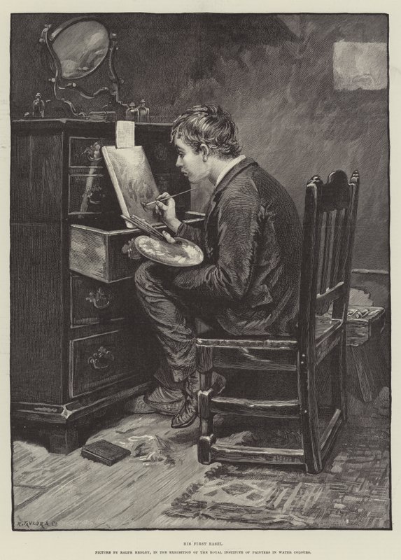 Seu primeiro cavalete de Ralph Hedley