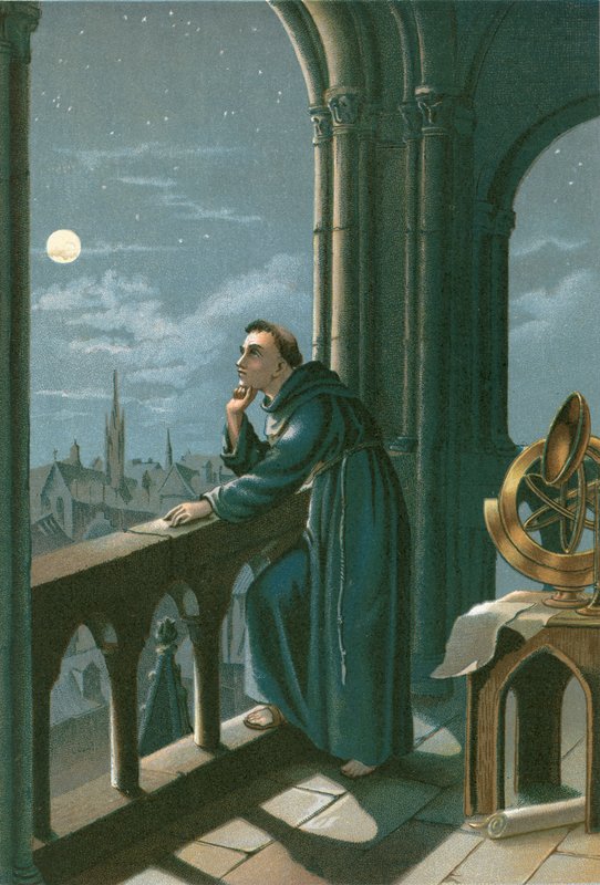 Roger Bacon no seu observatório em Oxford de Ramon Puiggari