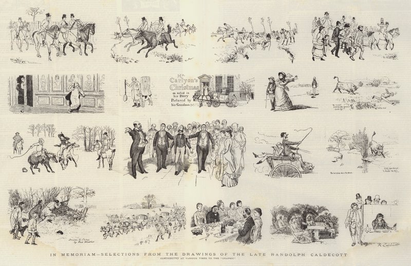Em Memoriam, seleções dos desenhos do falecido Randolph Caldecott de Randolph Caldecott