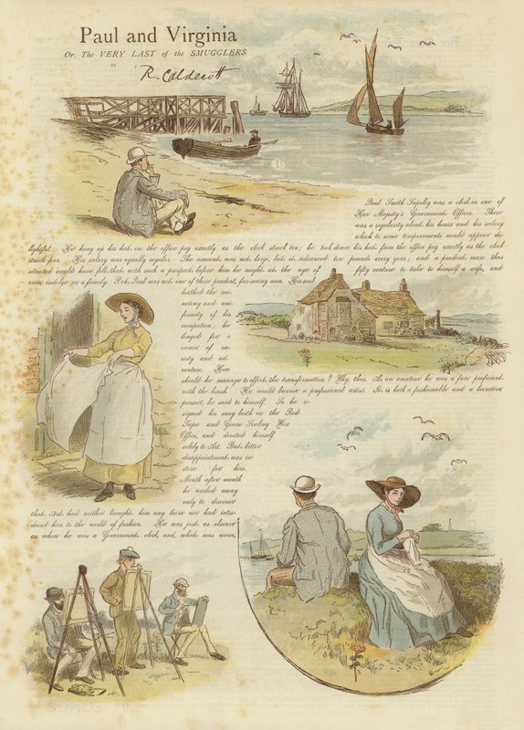 Paul e Virgínia, ou o último dos contrabandistas (chromolitho) de Randolph Caldecott