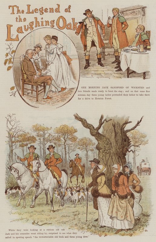 A lenda do carvalho rindo (chromolitho) de Randolph Caldecott
