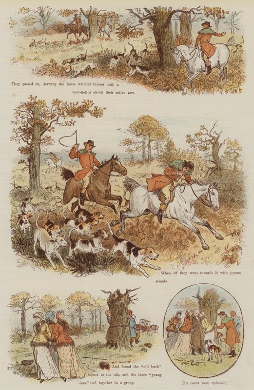 A lenda do carvalho rindo (chromolitho) de Randolph Caldecott
