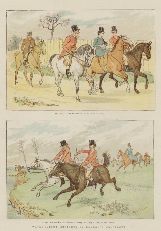 Esboços de cor de água (cromolito) de Randolph Caldecott