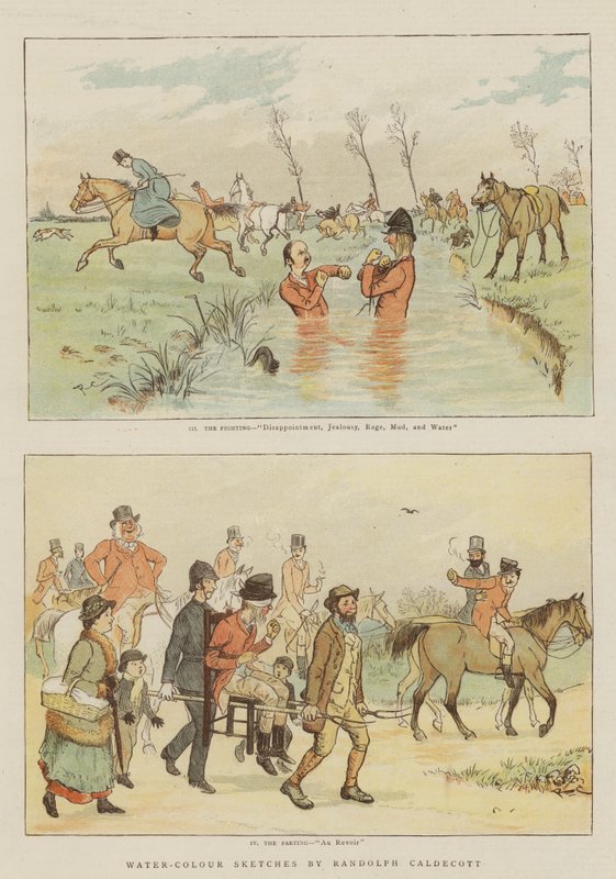 Esboços de cor de água (cromolito) de Randolph Caldecott