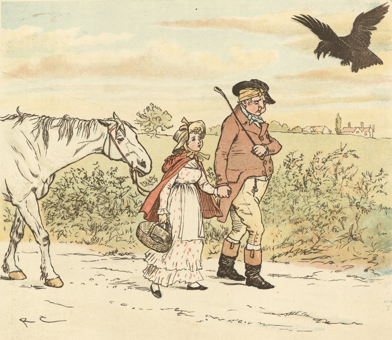 Um fazendeiro foi trotar em sua égua cinza de Randolph Caldecott
