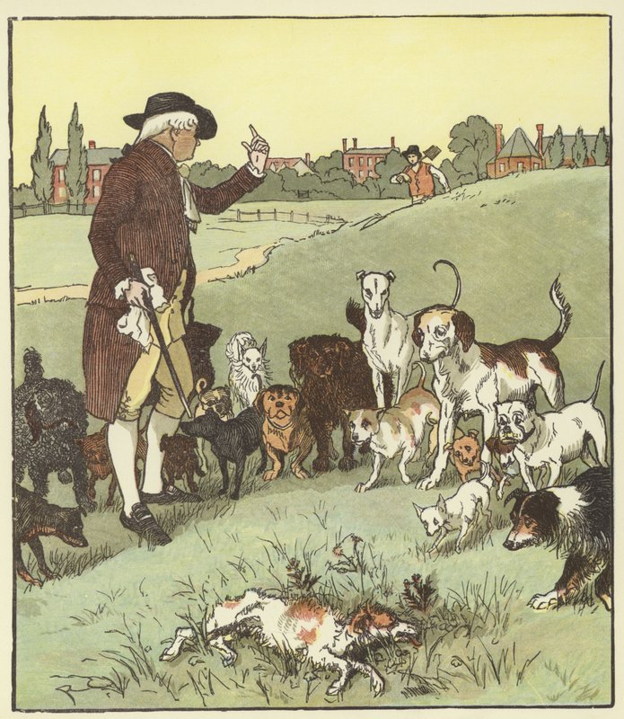 Uma elegia na morte de um cachorro louco de Randolph Caldecott