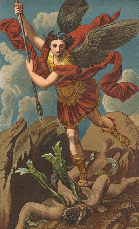 São Miguel vencendo Satanás de after Raphael