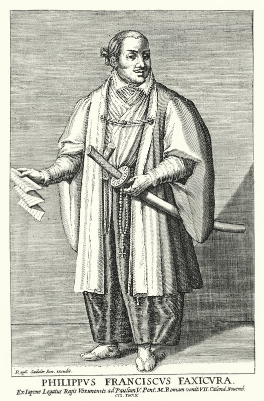 Hasekura Tsunenaga, embaixador do Japão no Papa, 1615 de Raphael I after Sadeler