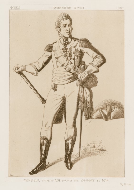 Cavalheiro - irmão do rei, depois de uma gravura de 1814 de Raphael Jacquemin