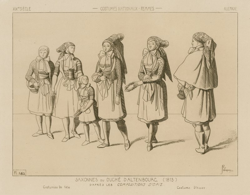 Trajes nacionais alemães - Ducado de Saxe-Altenburg (1815) de Raphael Jacquemin