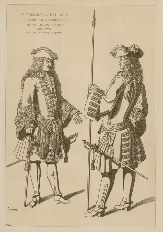 Marechal de Tallard e Sr. Laubanie no acampamento antes da Batalha de Landau, novembro de 1703 de Raphael Jacquemin