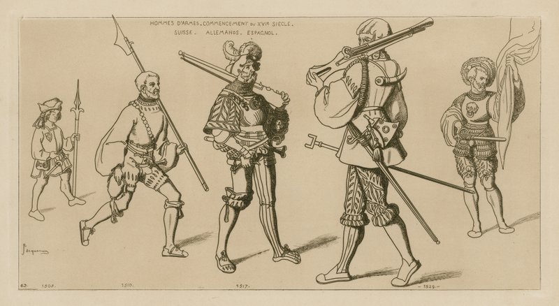 Homens de armas, começo do século 16 de Raphael Jacquemin