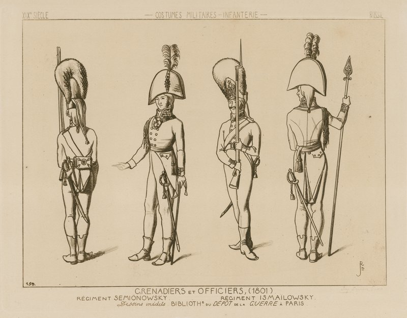 Granadeiros e oficiais russos, 1801 de Raphael Jacquemin