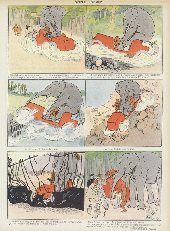 Ilustração para Le Rire (litografia a cores) de Raymond de la Neziere