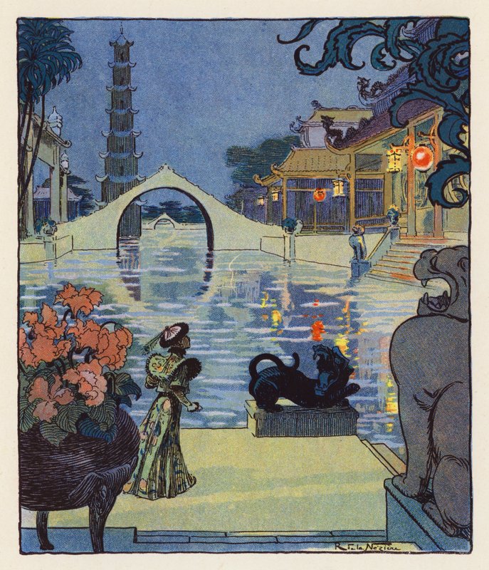 Les Mille et Une Nuits / As Mil e Uma Noites (litografia a cores) de Raymond de la Neziere