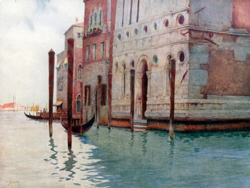 Canto do Palazzo Dario (litografia a cores) de Reginald Barratt